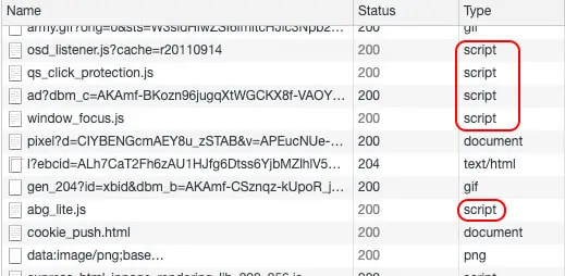 static cache assets and their type