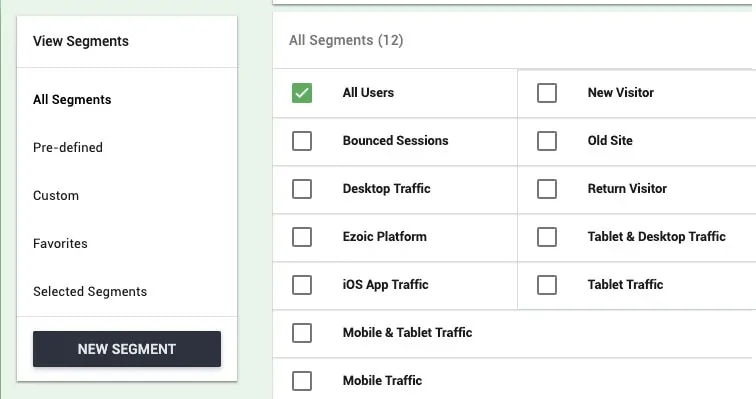 Categories Segments