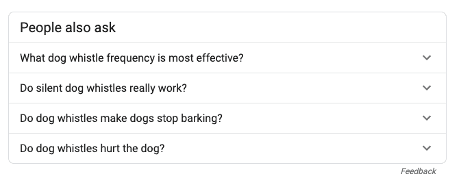 People also Ask on Google for best dog whistle search