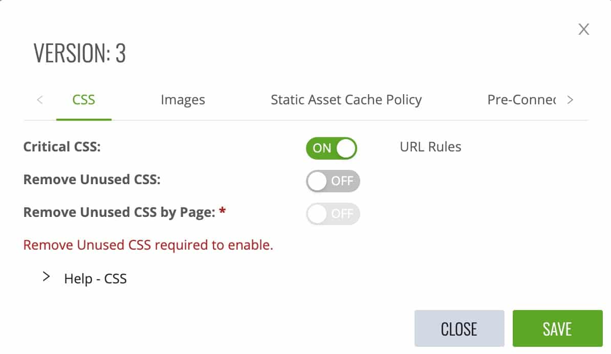 CSS settings
