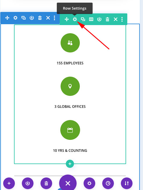 Divi Row settings