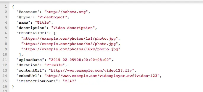 HTML structured data markup