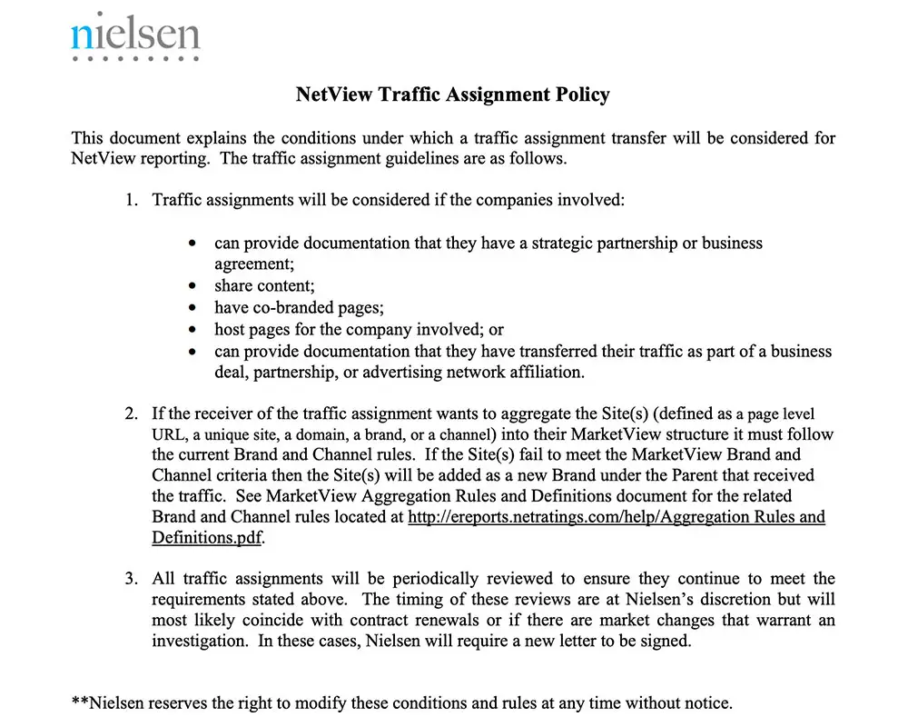 Traffic Assignment Policy Letter