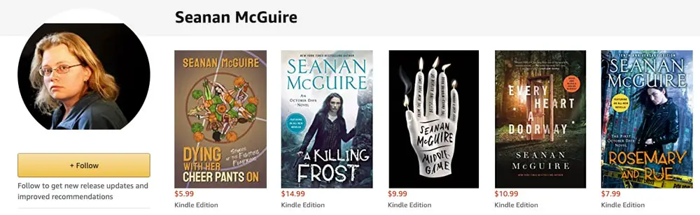 Seanan McGuire Amazon author page