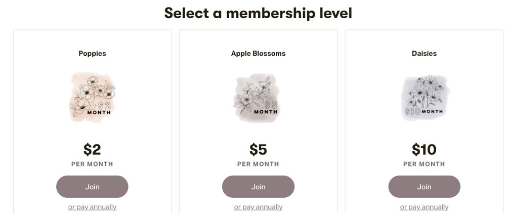 Create your membership tiers