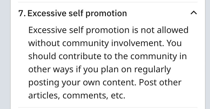 Reddit rules on self-promotion