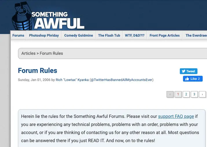 Examples of forum rules