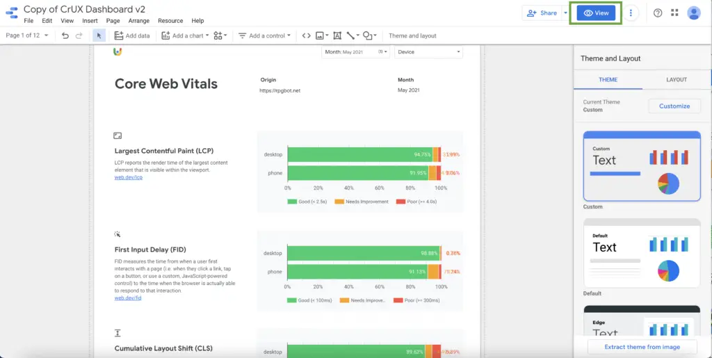 Track Core Web Vitals